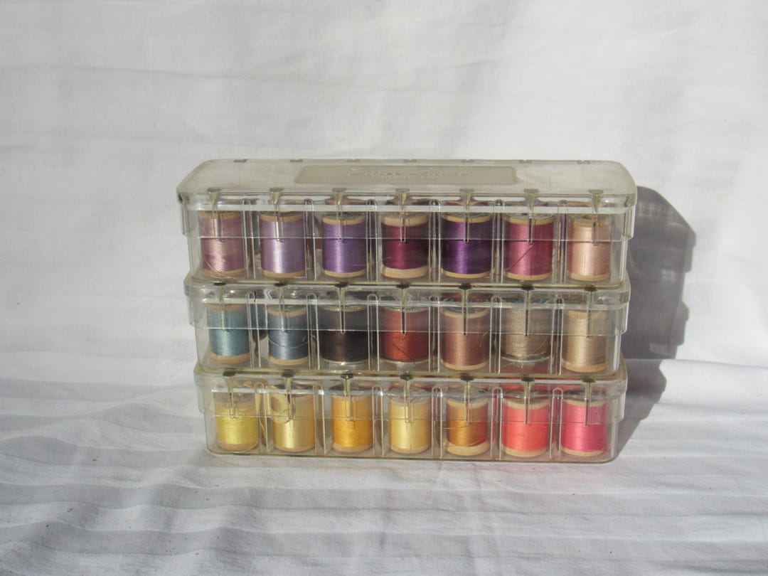 Thread Carrying Case, TIDEE MAID Thread Box Full With Spools, MCM Clear ...
