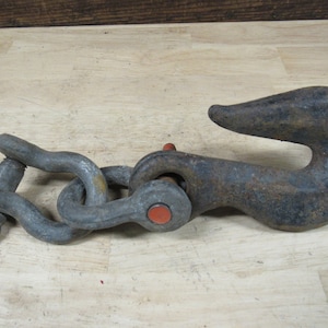 Rusty Industrial Hook, Large Industrial Hook and Shackles
