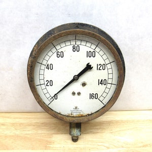 Large Porthole Gauge, 7 3/4" Extra Large Industrial gauge, Big Marsh Gauge Industrial, Pressure Gauge - Porthole, Salvage, Heavy Duty