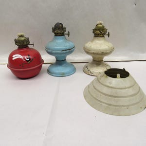 Miniature Oil Lamp, Set of 3 Miniature Art Oil Lamps, Miniature Metal Kerosene Lamp