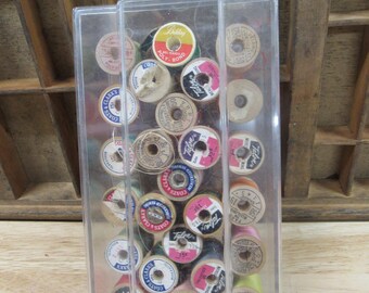 Thread Carrying Case, Mid Century Clear Plastic Thread Carrying Case/Plastic Sewing Box