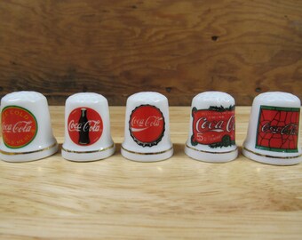 Super Nice Drink Coca Cola Always 5c Collectible Porcelain Thimble 