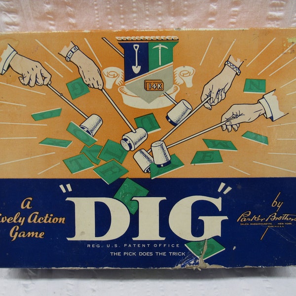 Parker Brothers Dig, Mid Century Parker Brothers Game "DIG"