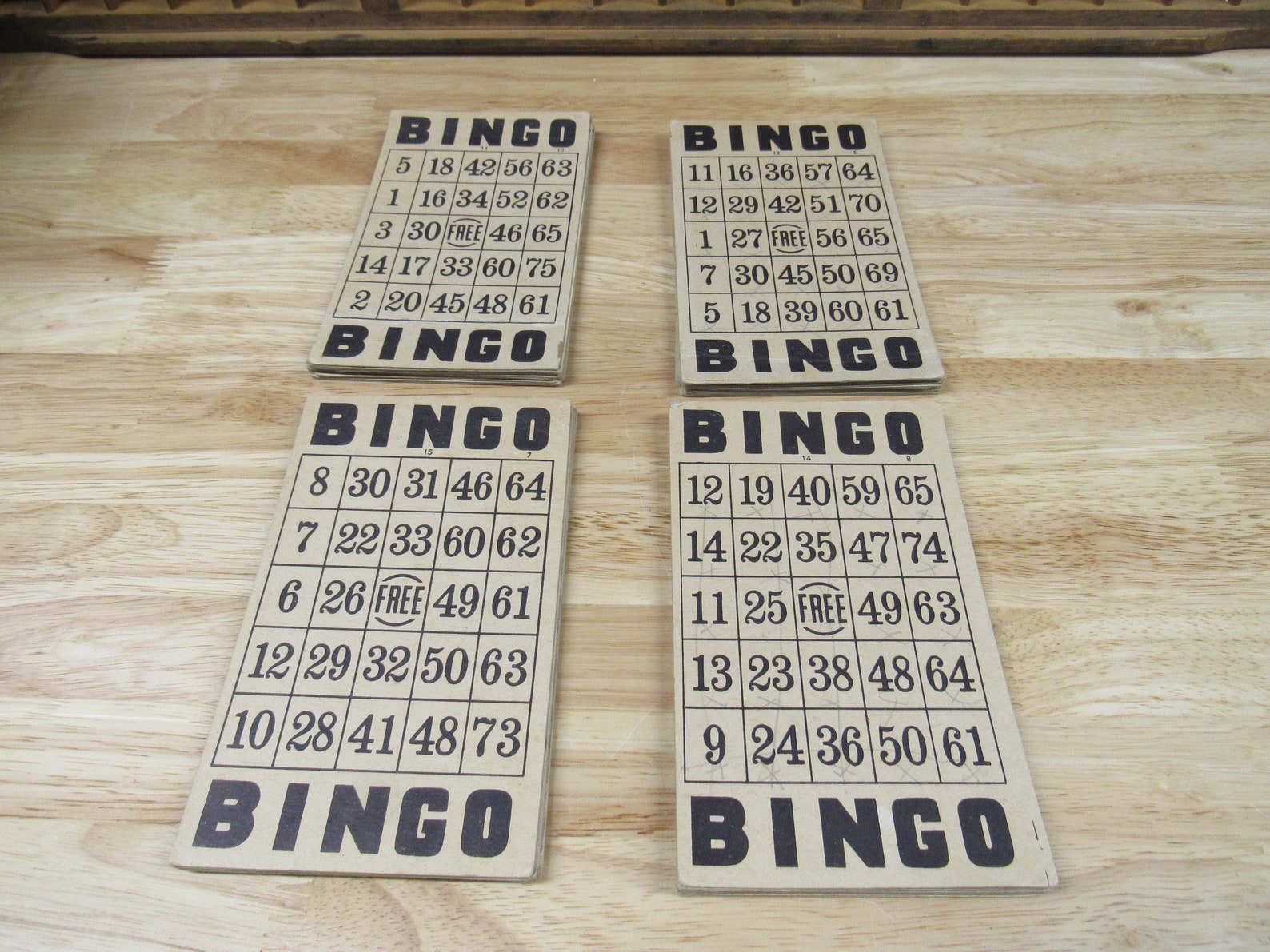 Cardboard BINGO Cards 10 Cardboard BINGO Cards Etsy