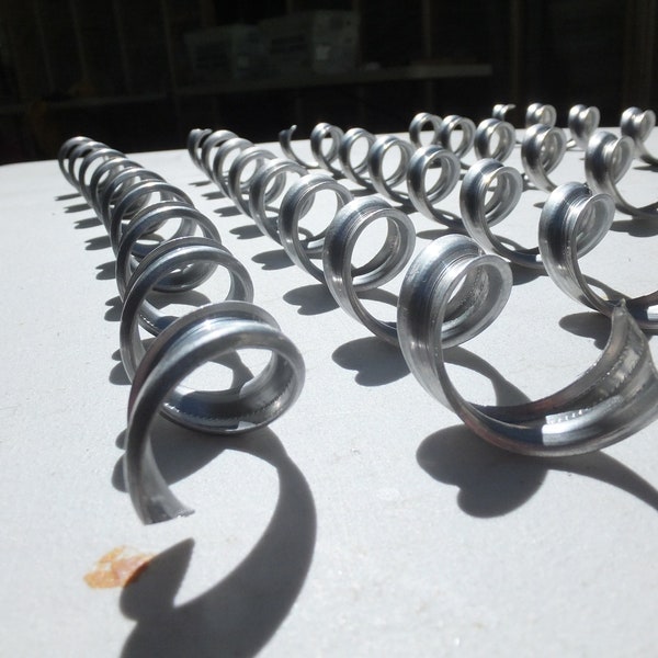 Twisted Aluminum, 12 Long Twisted Metal Pieces-for crafts, altered art, assemblage, bright, shiny supplies