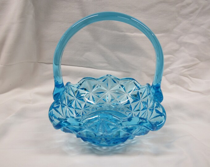 Blue Candy Dish, Ice Blue Cut Glass Candy Dish With Handle Etsy