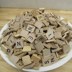 Wood Scrabble Tiles, Choose your Quantity Scrabble Letter Tiles, assemblage, altered art, mixed media, craft project
