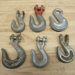 Industrial Chain Hooks, 6 Vintage Industrial Chain Hooks - GREAT Yard Art-Rustic, Rusty, Industiral /every day use