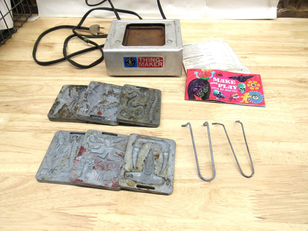 Mattel Thing Maker, 1960's Mattel Thing Maker Set of Heater, 6 Molds, 2 ...