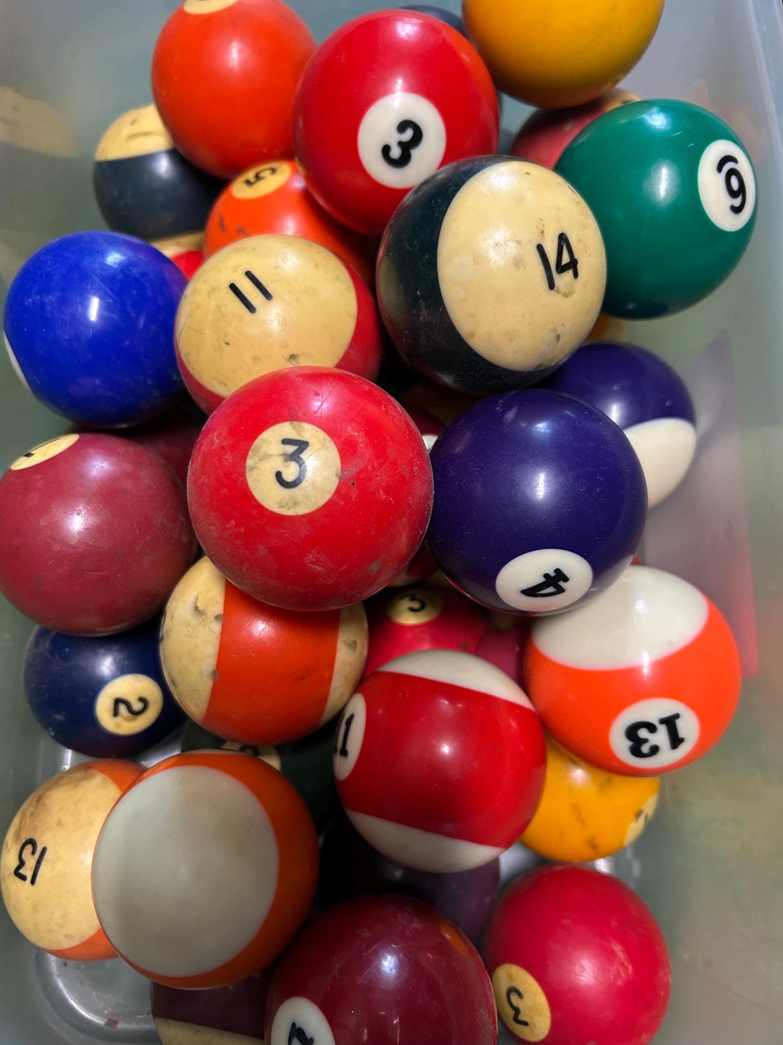 Pool Balls, 6 Bright and Colorful Solid Color and Striped Pool Balls - Etsy