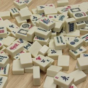 Plastic Mahjong Tiles, 12 White Plastic Mahjong Tiles, Craft Mahjong Tiles