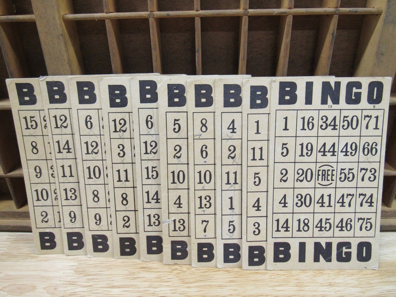 Cardboard BINGO Cards 10 Cardboard BINGO Cards Etsy