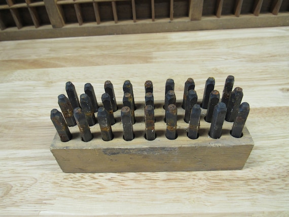 Metal Letter Punches, 27 Piece Industrial Letter Punch Set, Heavy