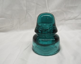 Aqua Glass Insulator, PRR Dark Aqua Insulator, Pennsylvania Railraod Insulator