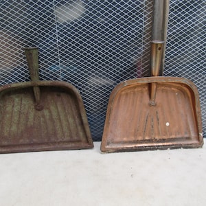 Vintage Dust Pans, Choose From Rustic Copper Dust Pan or Rustic Rusty Green Dust Pan, JV Reed  Decorative Dust Pan