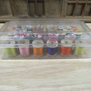 Thread Carrying Case, Mid Century Clear Plastic Thread Carrying Case ...