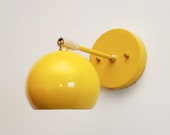Adjustable Wall Contemporary Light - Yellow and Gold Modern Sconce - Industrial - Bathroom Vanity Light - Kitchen Shelves Mid Century Lights