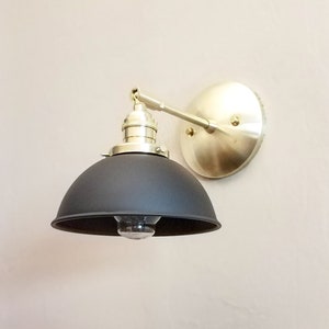 Adjustable Wall Light - Gold and Black Modern Sconce - Mid Century - Industrial Lamp - Bathroom Vanity Light - Kitchen Shelves Lighting