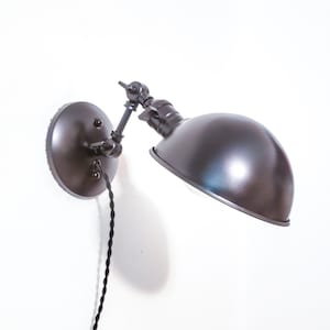 Bedside Reading Wall Light, Matte Black, Adjustable Art Sconce, Mid Century Modern, Deco Articulated Plug In Nook Lamp, Library Lighting