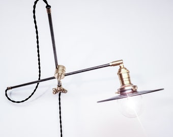 Plug in Kitchen Shelves Scissor Sconce - Adjustable Wall Lamp - Gold Modern - Brass & Steel Mid Century - Industrial - Bathroom Vanity Light