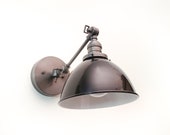 Adjustable Wall Light - Kitchen Shelves - Industrial Sconce - Grey Black - Mid Century Modern - Articulated - Boom Light - Bathroom Vanity