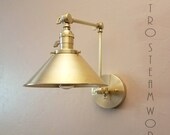 Adjustable Swinging Wall Mount Modern Mid Century Lamp Brushed Raw Brass Loft Sconce