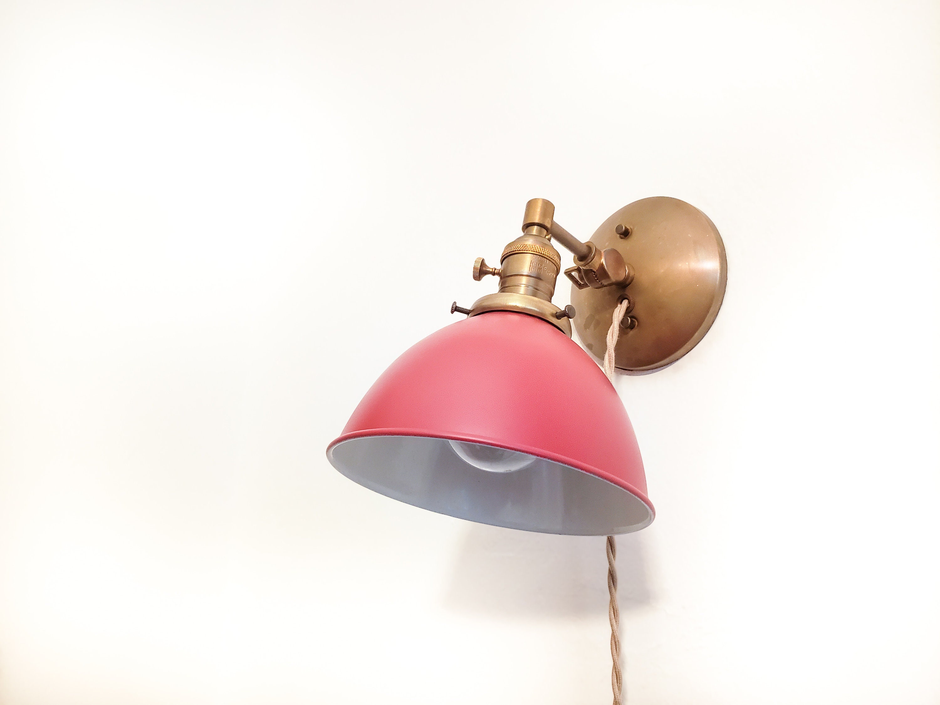 Red plug in wall sconce deals