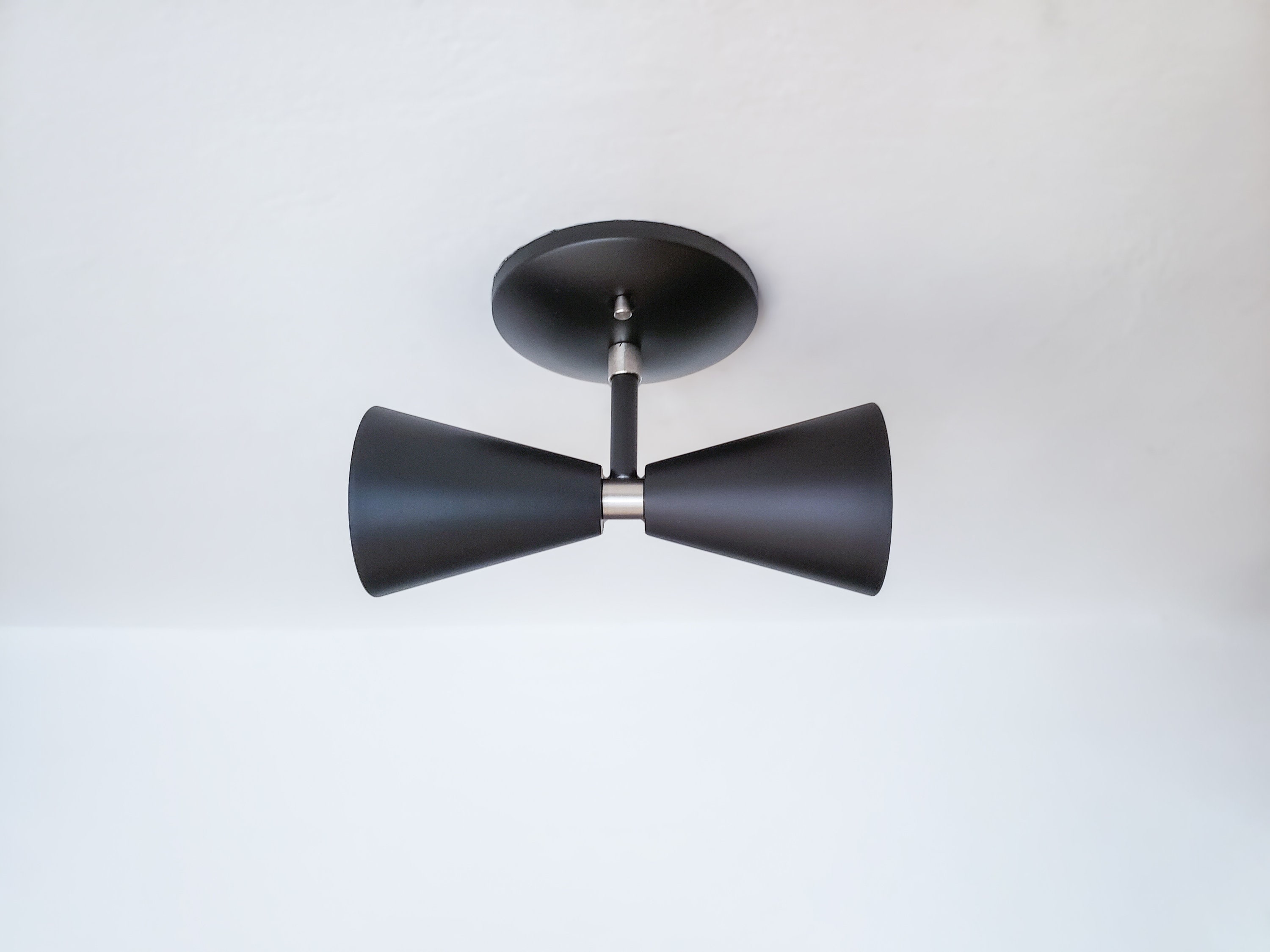 Aplique de pared moderno lineal de 2 brazos Negro mate y | Etsy