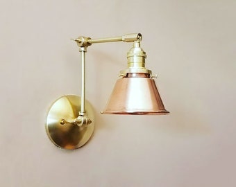 Kitchen Shelves Adjustable Wall Light - Industrial Sconce - Gold/Copper - Mid Century - Modern - Articulated - Boom Light - Bathroom Vanity