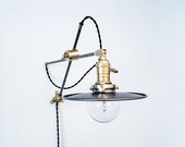 Plug in Kitchen Shelves Scissor Sconce - Adjustable Wall Lamp- Gold Modern - Brass Copper Mid Century - Industrial - Bathroom Vanity Light
