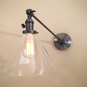 Swinging Adjustable Wall Light - Industrial Wall Sconce - Aged Brass - Mid Century - Modern - Articulating - Boom Light - Bathroom Vanity