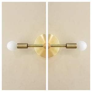 Industrial Gold Light - Modern Linear Sconce - Raw Brass - Mid Century - Art Deco - Craftsman - Bathroom Vanity - Minimalist Modern Light