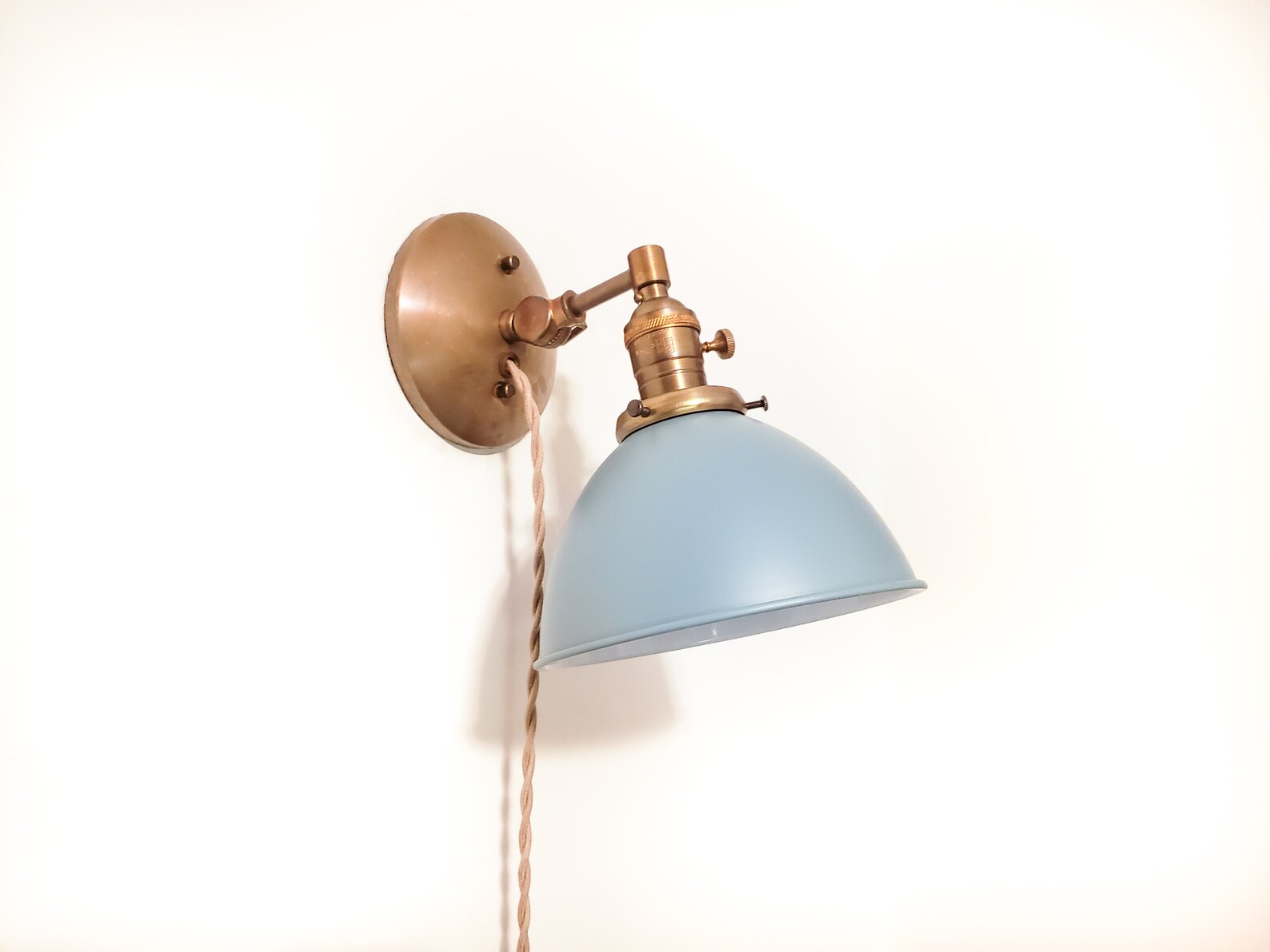 Adjustable Bedside Reading Wall Light Antique Brass & Sage - Etsy.de