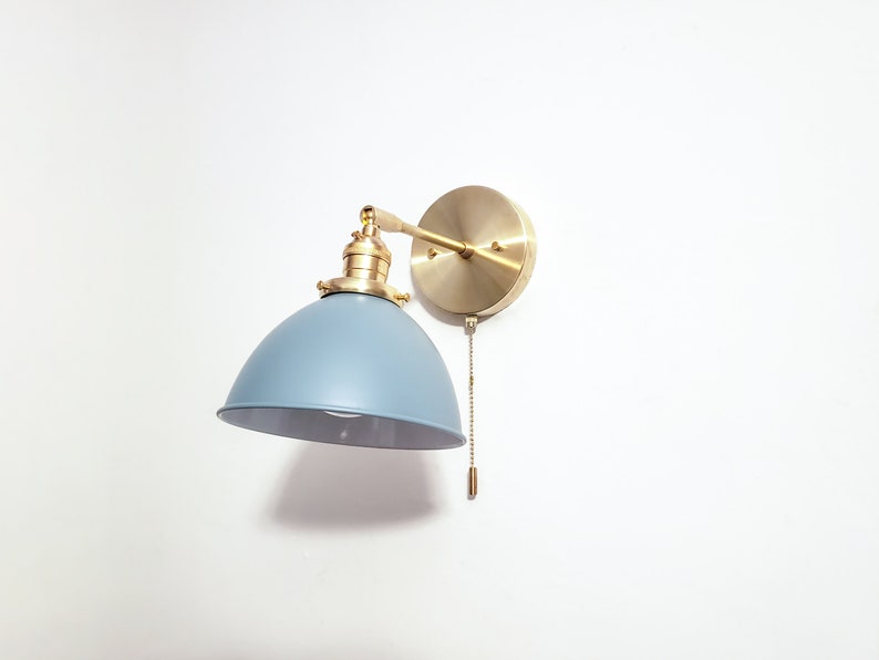 Pull Chain Directional Wall Brass Sconce Coastal Light Etsy
