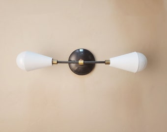 Gold, Bronze & Brass Industrial Light - Modern Linear Sconce - Mid Century - Art Deco - Craftsman - Bathroom Vanity - Minimalist Modern Lamp