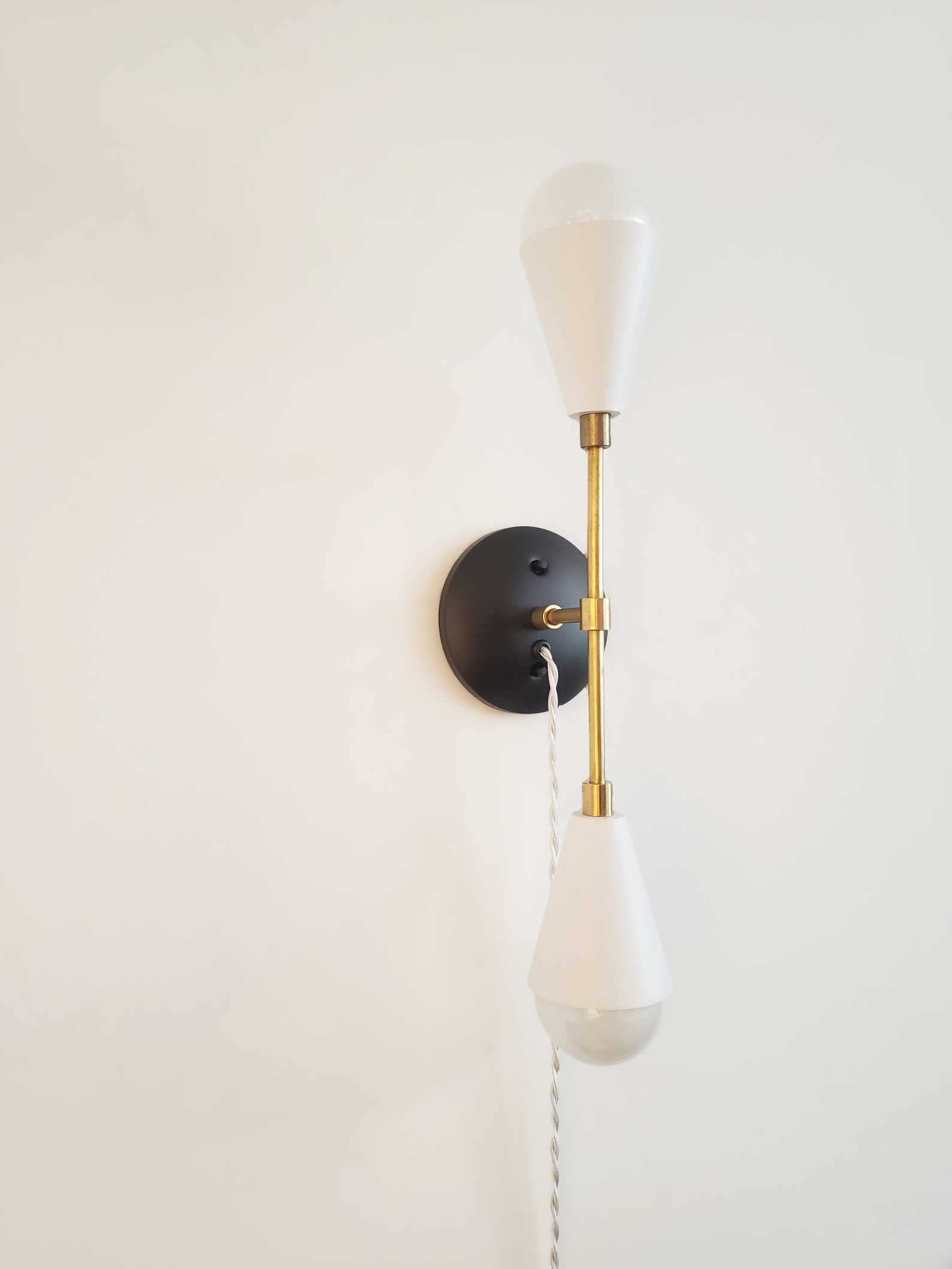 Plug in Modern Wall Sconce Mid Century Wall Light Black | Etsy