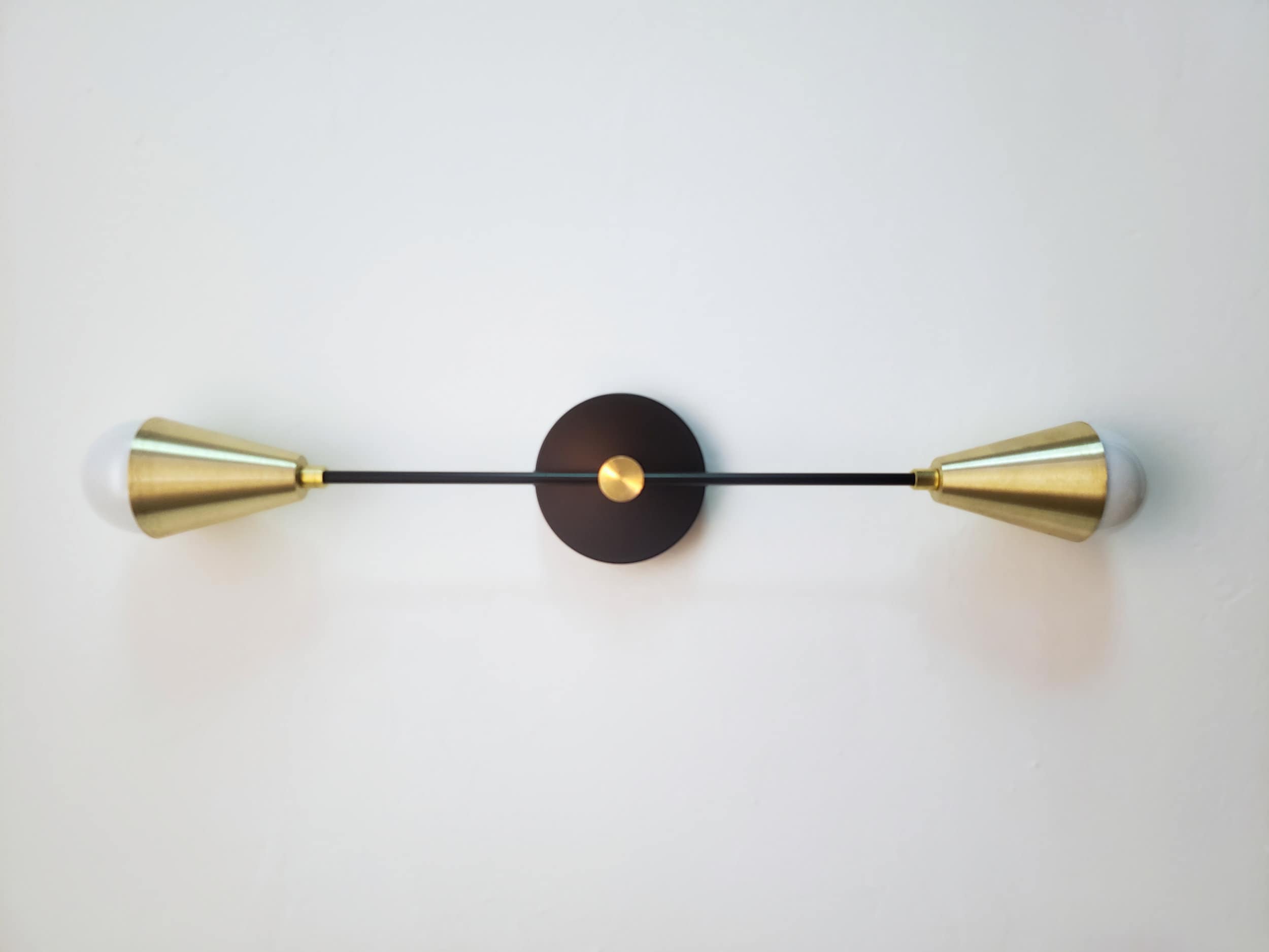 Modern Wall Sconce Mid Century Wall Light Gold and Matte | Etsy