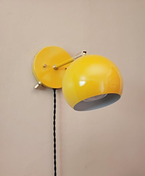 Plug in Yellow Sconce Adjustable Wall Light Gold Modern - Etsy Canada