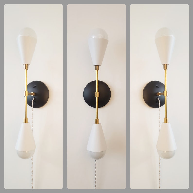 Plug in Modern Wall Sconce Mid Century Wall Light Black | Etsy