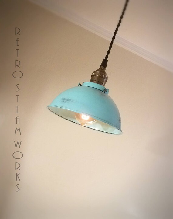 Ceiling Pendant Light Turquoise Rustic Metal Hanging Loft - Turquoise Pendant Light