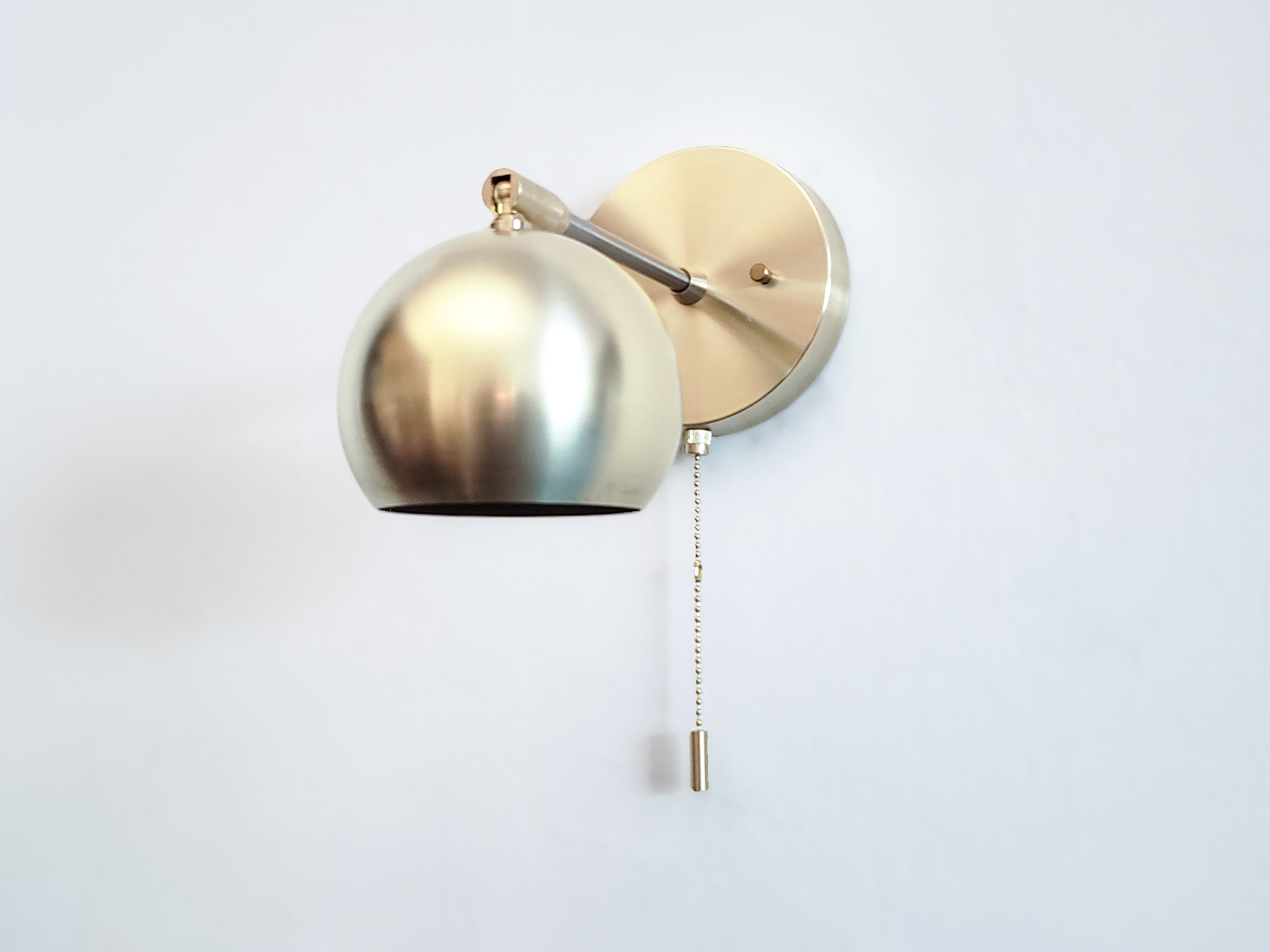 Pull Chain Articulating Wall Sconce Industrial Light Modern Gold