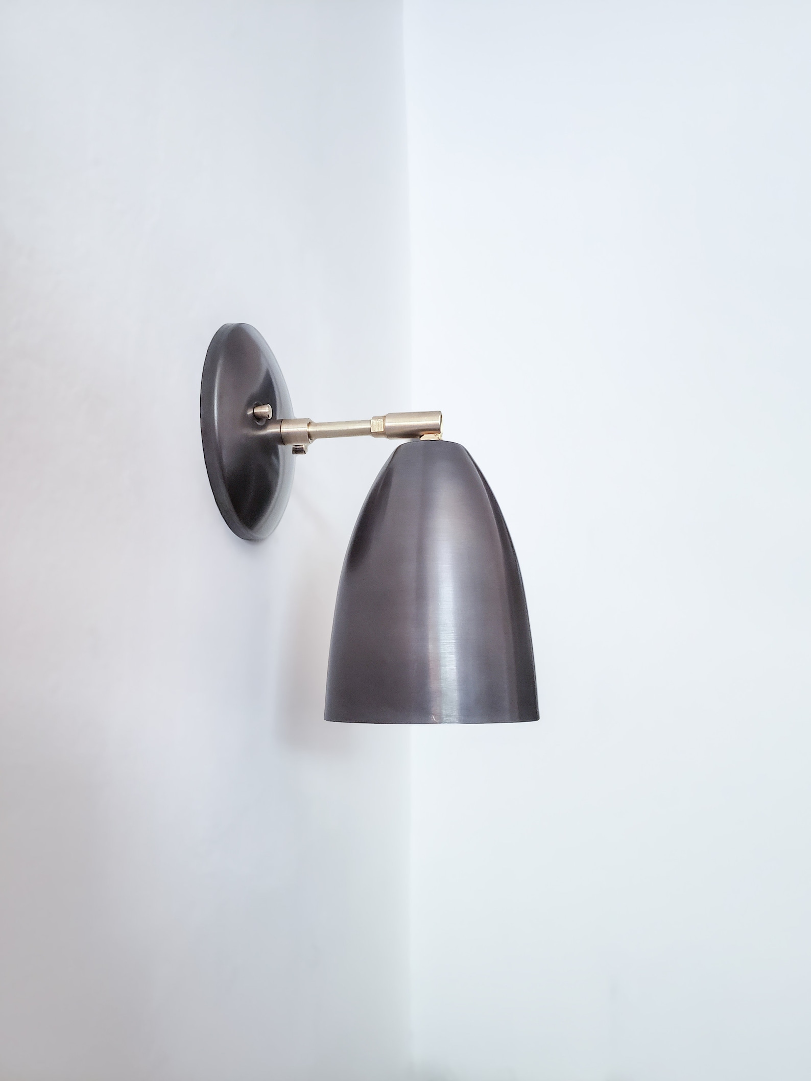 Adjustable Wall Sconce Gunmetal Grey & Brushed Brass Lamp Etsy