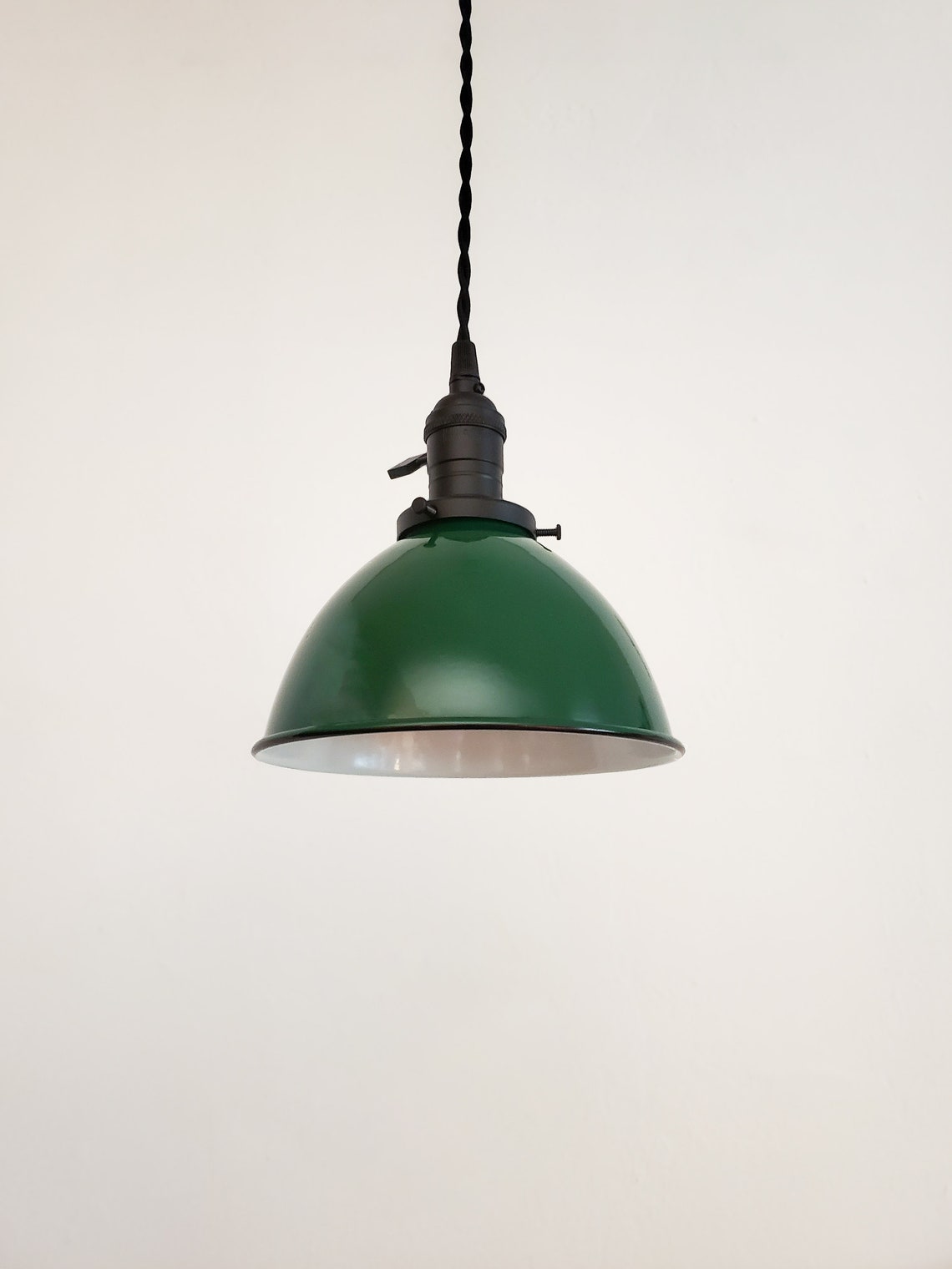 Green Pendant Light Fixture Vintage Style Ceiling Lighting Etsy