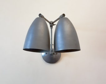 Kitchen Shelves Adjustable Wall Light - Industrial Sconce - Dark Grey - Mid Century Modern - Double Articulated Art Light - Bathroom Vanity