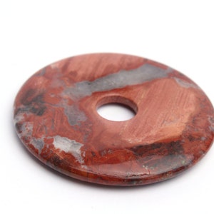 Natural Red Agate Round Donut Pendant 45mm 1pcs