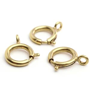 Vintage Gold Filled Spring Ring Clasps 6 mm  3 pcs