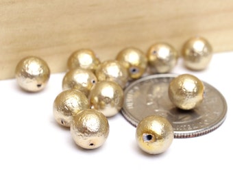 Gold Plated Vintage Czech Beads Round Beads Wholesale 8mm 12pcs