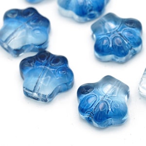 Kristall-Hundepfoten-Perlen, Blau, 12 mm, 10 Stück