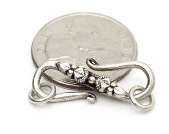 Gancho S de plata de ley con diseño de estilo Bali 27mm