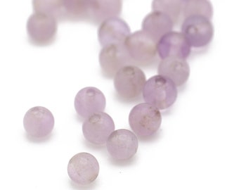 Genuine Round Polished Amethyst Ball Beads, Tiny Small Round Beads 4mm 12pcs